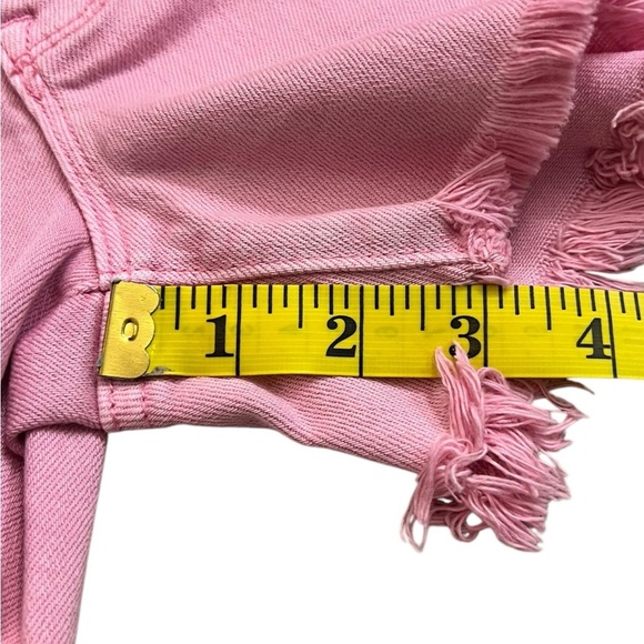 Pink Jean Shorts. Fringe hemline. Altar’d State. New With Tags! High rise. - Picture 12 of 12